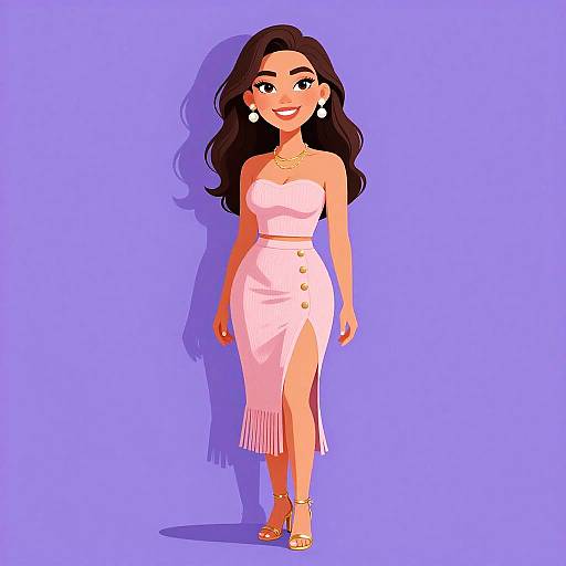 Chic Woman in Pink Outfit