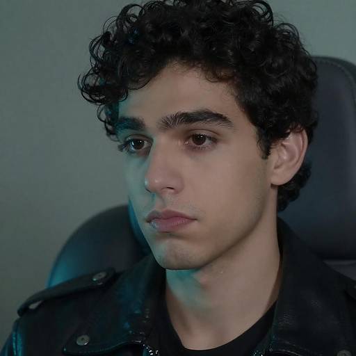 Young Man in Leather Jacket Portrait