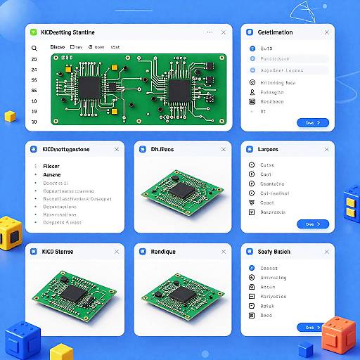 KiCad Interface and PCB Design Collage