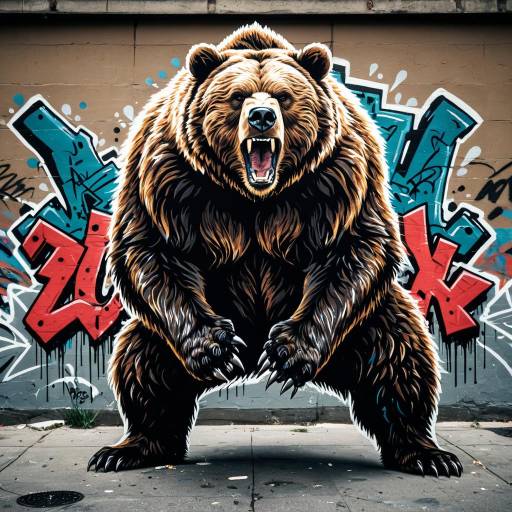 Roaring Grizzly Bear Graffiti