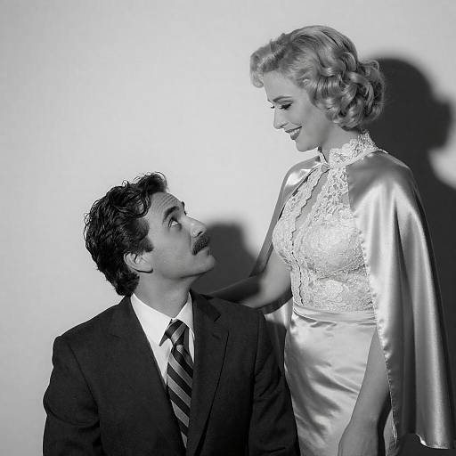 Vintage Black and White Couple Portrait