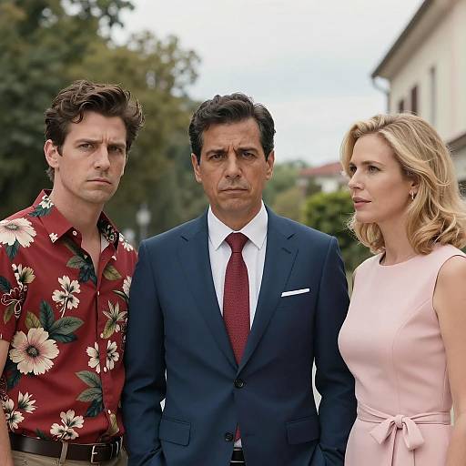 Serious Trio in a Vibrant Setting