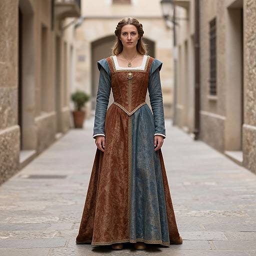 Woman in Medieval Dress Alleyway