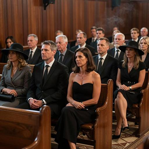 Elegant Church Gathering in Dim Light