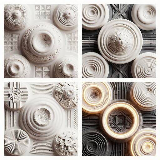 Intricate Monochrome 3D Geometric Collage