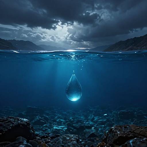 Teardrop Lake Above Mystical Depths