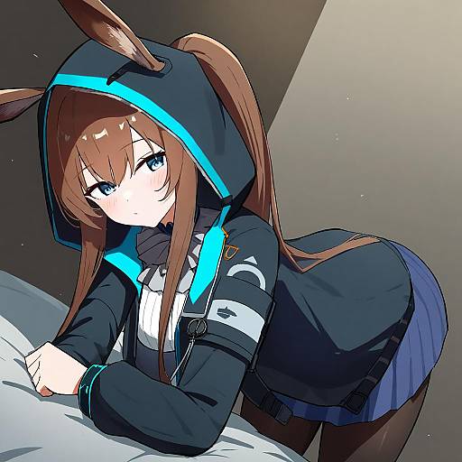 Illustration of Amiya (guard) (arknights), arknights in the style of Tomato rice