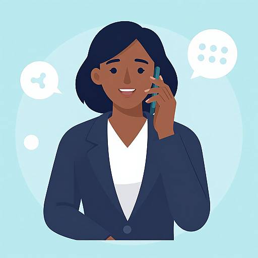 Successful African Business Woman on Phone