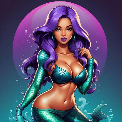 Hip-Hop Mermaid with Vibrant Blue Hair