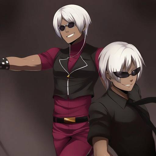 Illustration of K' (kof), the king of fighters in the style of Dannex009