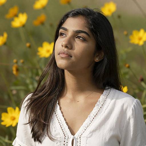 Sunlit Portrait with Yellow Blooms