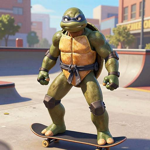 Mbappe as TMNT Skate Park Hero
