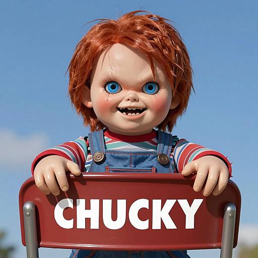 Sinister Animatronic Child in Stripe Shirt