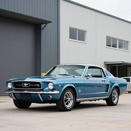 Classic 1965 Blue Ford Mustang