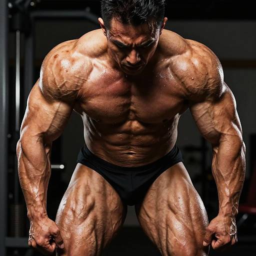 Hyperrealistic Bodybuilding Muscle Focus