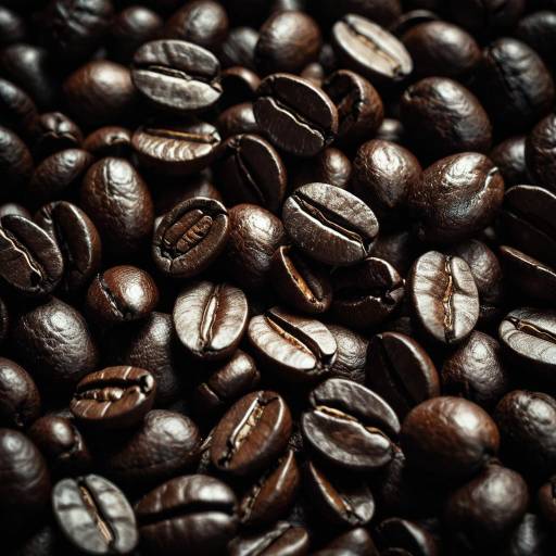 Close-Up of Dark Roasted Coffee Beans