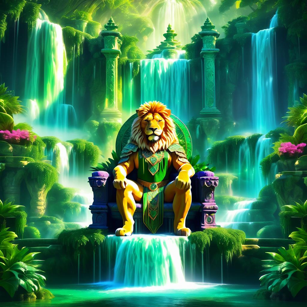 Majestic Lion Warrior Throne Portrait