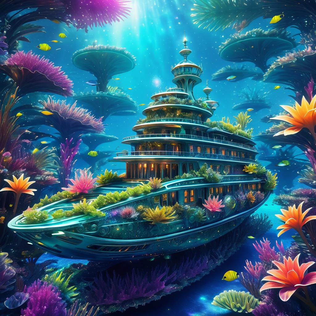 Galactic Sea Cruiser in Underwater Garden