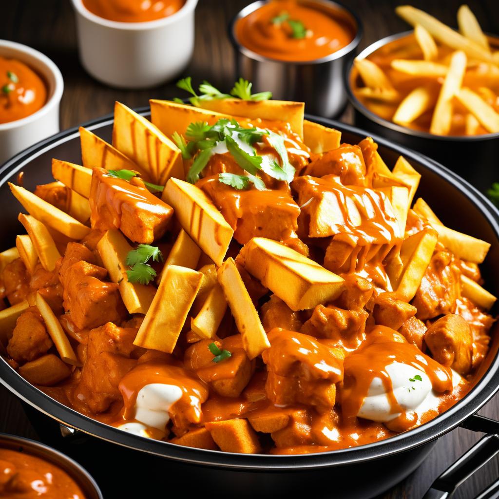 Stunning Fusion Cuisine Chicken Tikka Poutine