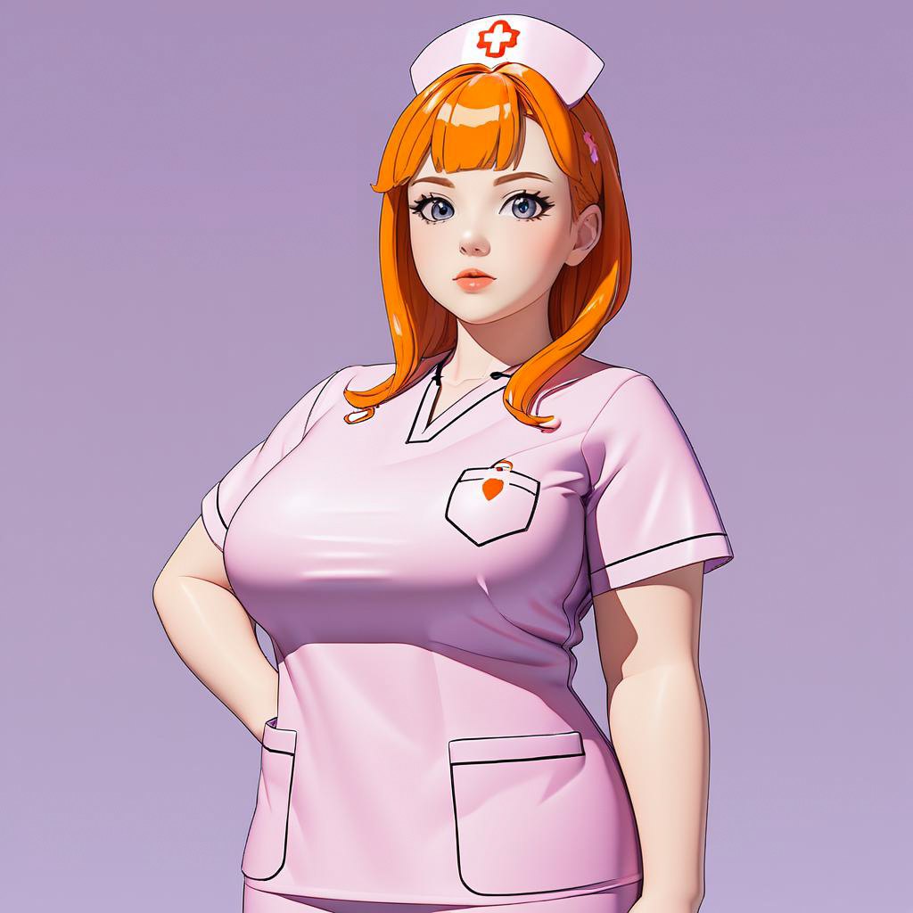 Confident Nurse in Colorful CGI Animation