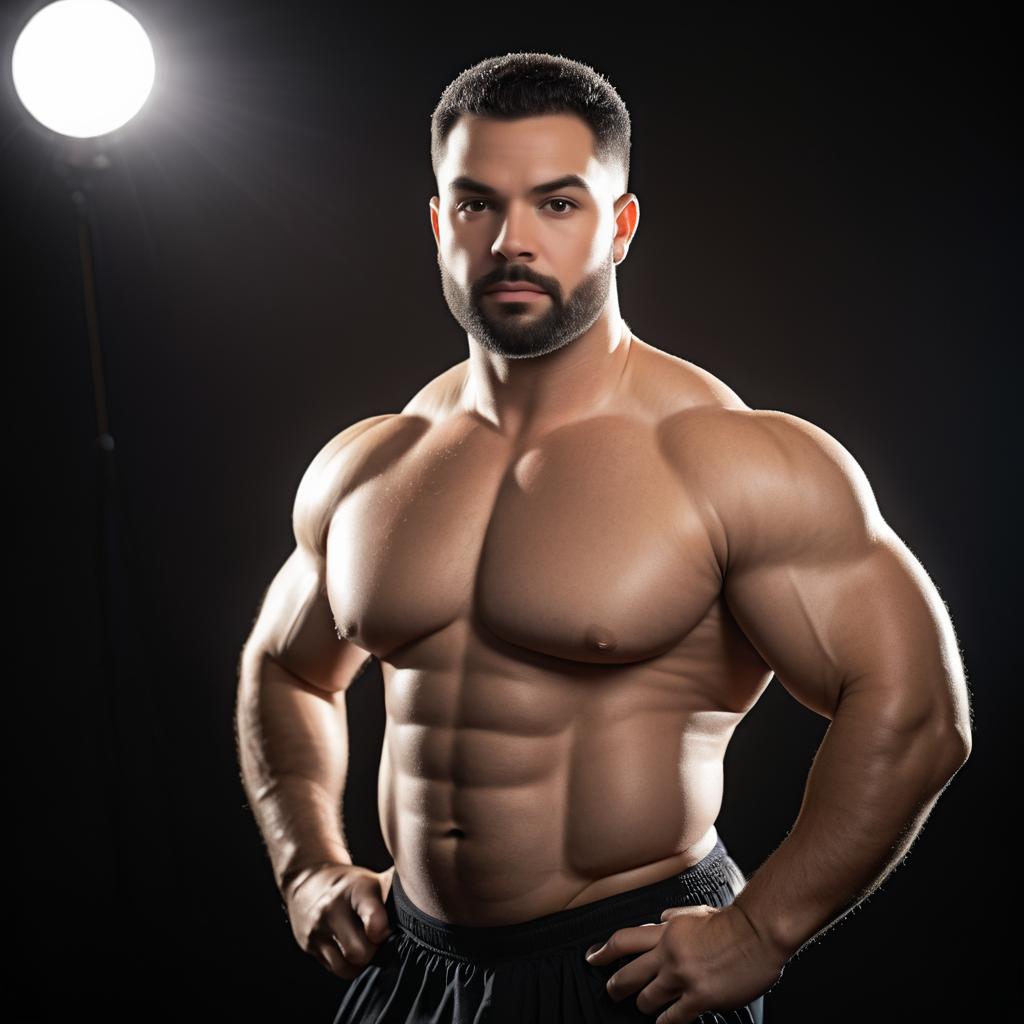 Dramatic Studio Portrait of Stocky Man