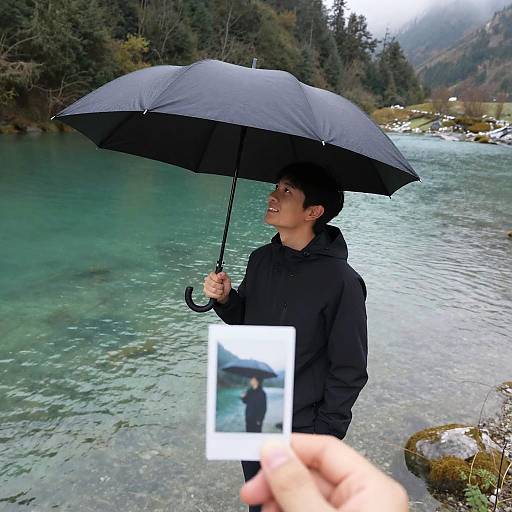 Drone View: Serene Lake Reflection