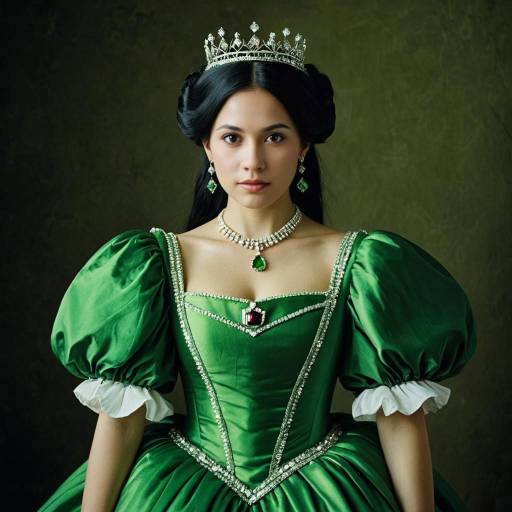 Elegant Green Princess Dress Costume Design