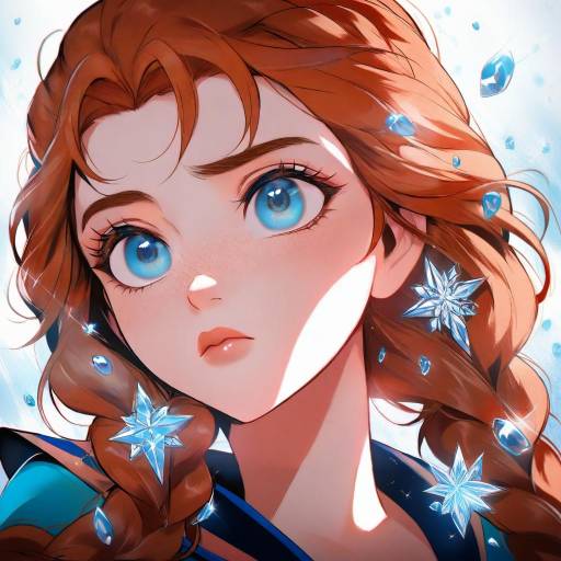 Illustration of Anna (frozen), frozen (disney) in the style of Nao (ritsancrossover)