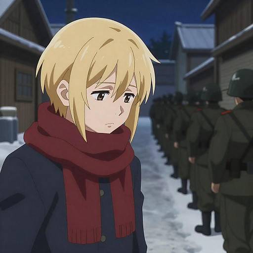 Moonlit Street: Nervous Blonde with Scarf