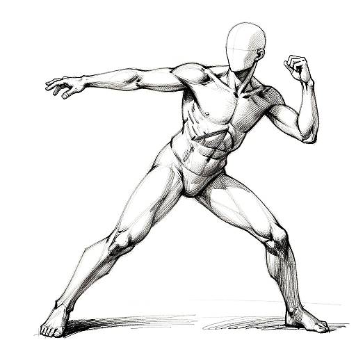 Dynamic Male Outline Sketch
