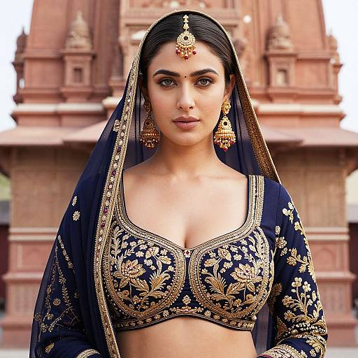 Elegant Woman in Patola Chaniya Choli