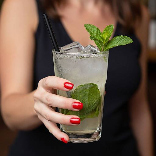 Elegant Woman Holding Mint Julep