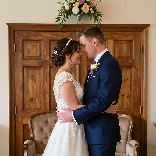 Intimate Bride and Groom Wedding Portrait