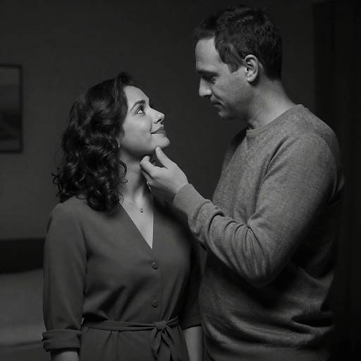 Black and White Intimate Couple Moment