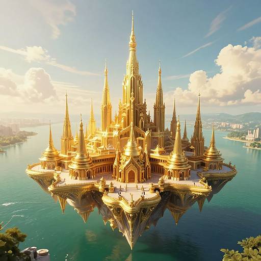 Majestic Golden Floating City