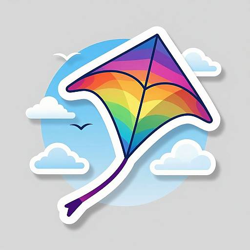 Vibrant Rainbow Kite Vector Art