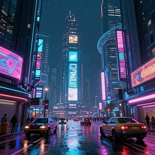 00's Futuristic Cyberpunk Cityscape