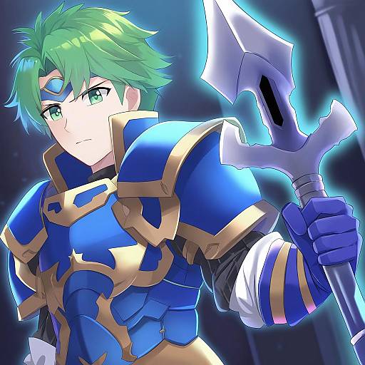 Illustration of Alm (fire emblem), fire emblem in the style of E.o.