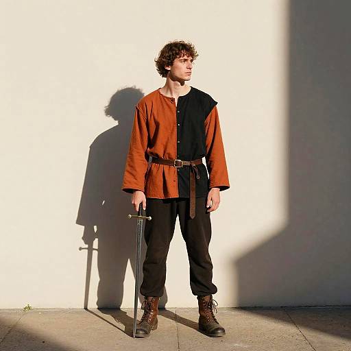 Humorous Medieval Man with Sword