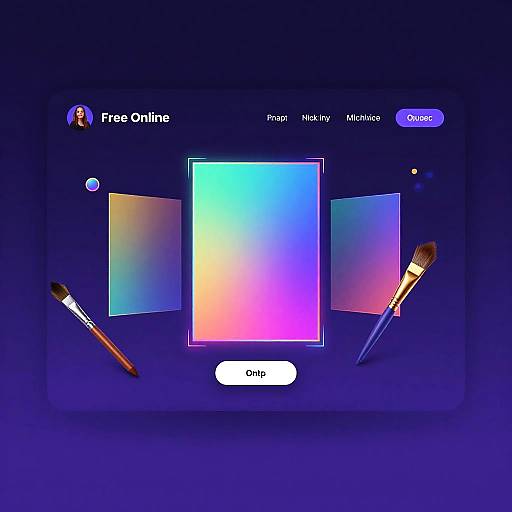 Vibrant Futuristic Digital Art Interface