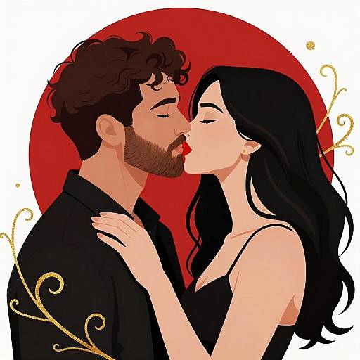 Romantic Close-Up of a Couple