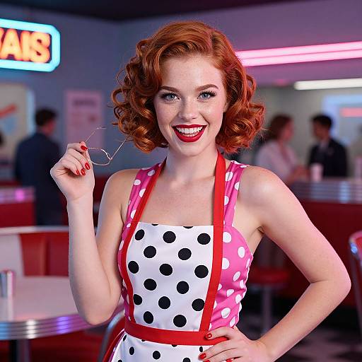 1950s Retro Diner Waitress Girl