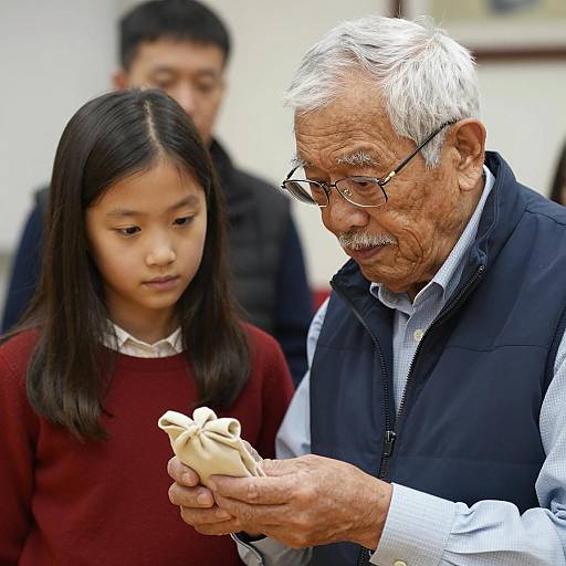 Curious Moments: Elderly Man and Girl