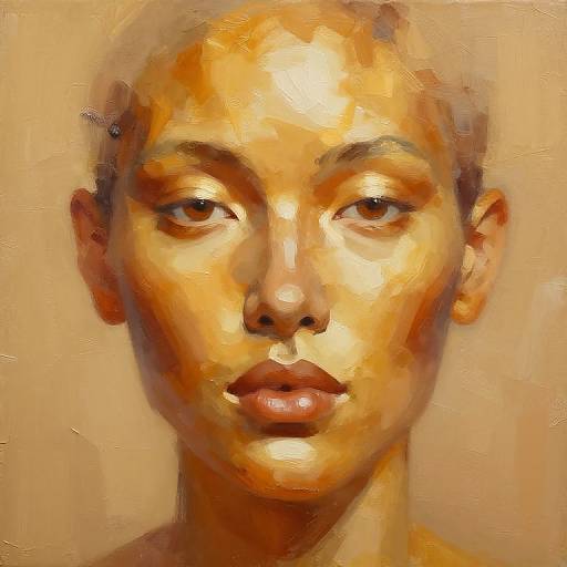 Abstract Honey Skin Portrait Painting