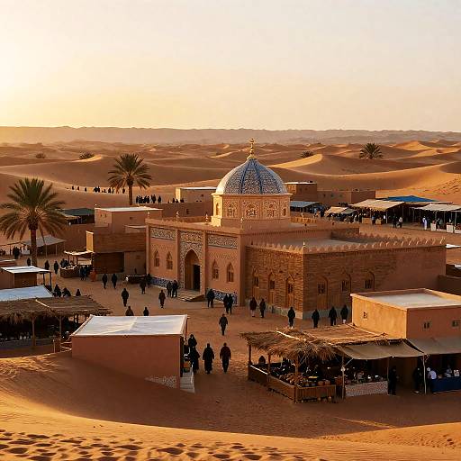 Golden Hour Moroccan Desert Market
