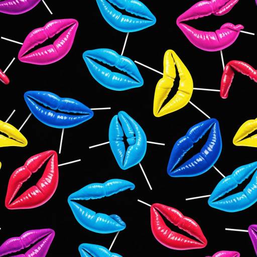 Vibrant 3D Neon Tongues in Pop Art