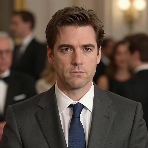 Serious Man in Elegant Indoor Setting