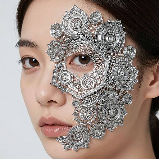 Intricate Fractal Lace Jewelry Portrait