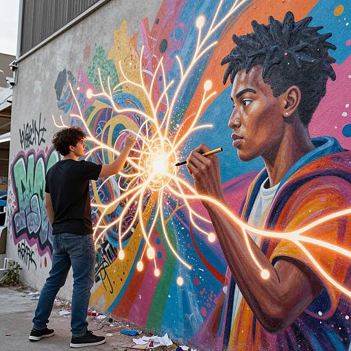 AI and Human Collaborative Mural Art