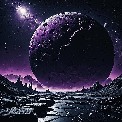 Massive Asteroid Approaching Cracked Ice Planet